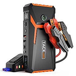 TACKLIFE T8 800A Peak 18000mAh Car Jump Starter (up to 7.0L Gas, 5.5L Diesel engine) with LCD Screen, USB Quick Charge, 12V Auto Battery Booster, Portable Power Pack with Built-in LED light