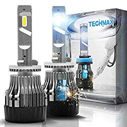 TECHMAX Mini 880 LED Headlight Bulbs,60W Per Pair 10000Lm 4700Lux 6500K Cool White IP65 Extremely Bright 30mm Heatsink Base CREE Chips 885 893 899 Conversion Kit of 2