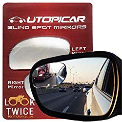 Utopicar Blind Spot Mirrors. Unique Design Car Door Mirrors/Mirror for Blind Side Engineered for Larger Image and Traffic Safety. Awesome Rear View! [Frameless Design] (2 Pack)