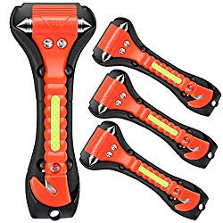 VicTsing 4 Pack Safety Hammer, Emergency Escape Tool with Car Window Breaker and Seat Belt Cutter, Life Saving Survival Kit