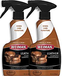 Weiman Leather Cleaner and Conditioner for Furniture – 12 Ounce – 2 Pack – Ultra Violet Protection Help Prevent Cracking or Fading of Leather Couches, Car Seats, Shoes, Purses