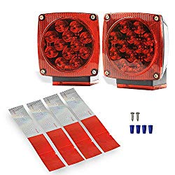 Wellmax 12V LED Submersible Trailer Lights, Left and Right Trailer Lights for Stop, Turn, and Signal Lights, for Under 80 Inch Boat Trailers, Truck, and RV