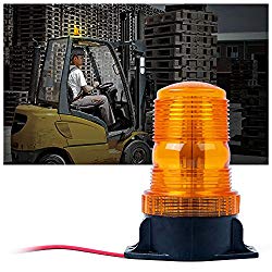 Xprite 30 LED Amber/Yellow 15W Emergency Warning Flashing Safety Strobe Beacon Light for Forklift Truck Tractor Golf Carts UTV Car Bus