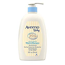 Aveeno Baby Gentle Wash & Shampoo with Natural Oat Extract, Tear-Free &, Lightly Scented, 33 fl. oz