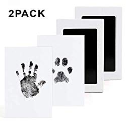 Baby Handprint and Footprint Ink Pads – 2 Pack – Paw Print Ink Kits – Non Toxic and Safe Print Kits for Babies and Pets – For Baby Shower Gift and Registry from Scotamalone