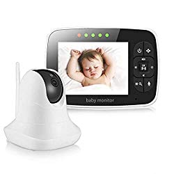 Baby Monitor, Video Baby Monitor with 3.5” LCD Screen, Wireless Night Vision Dual View Video,  Newborn Baby Monitor with Pan/Tilt/Zoom Night Vision Digital Color Camera, Two-Way Audio