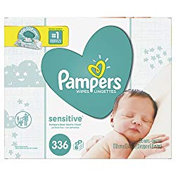 Baby Wipes, Pampers Sensitive Water Baby Diaper Wipes, Hypoallergenic & Unscented, 6X Pop-Top Pack, 336 Total Wipes