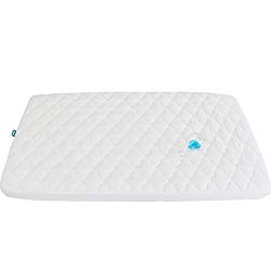 Biloban Waterproof Crib Mattress Pad Cover for Pack N Play – 39″ x 27″ Fitted Pad for Graco Playard Mattress | Mini & Portable Playard Mattresses -Washable Ultra Soft Padding -White