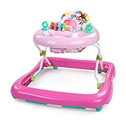 Bright Starts Floral Friends Walker with Easy Fold Frame for Storage, Ages 6 Months +