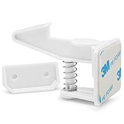 Child Cabinet Locks | Invisible Design Baby Proof Safety Locks for Cabinets | Easy Adhesive (3M) NO Tools Needed No Drilling Closet and Drawer Latches | 12 Pack! (White)