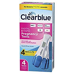 Clearblue Pregnancy Test Combo Pack, 4ct  – Digital with Smart Countdown & Rapid Detection – Value Pack