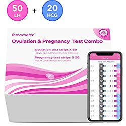 Femometer 50 Ovulation Test Strips and 20 Pregnancy Test Strips Combo kit, Sensitive Fertility Predictor Testing Kits, Accurate Results with App (iOS & Android) Automatically Recognizing Test Results