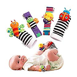 Foot Finders & Wrist Rattles for Infants Developmental Texture Toys for Babies & Infant Toy Socks & Baby Wrist Rattle – Newborn Toys for Baby Girls & Boys. Baby Boy Girl Toys 0-3 3-6 & 6 to 12 Months