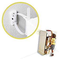 Furniture Straps (10 Pack) Baby Proofing Anti Tip Furniture Anchors Kit, Cabinet Wall Anchors Protect Toddler and Pet from Falling Furniture, Adjustable Child Safety Straps Earthquake Resistant