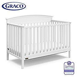 Graco Benton 4-in-1 Convertible Crib (White) – Easily Converts to Toddler Bed, Daybed or Full-Size Bed with Headboard, 3-Position Adjustable Mattress Support Base