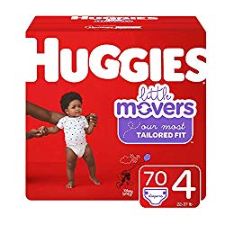 Huggies Little Movers Baby Diapers, Size 4, 70 Ct