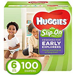 HUGGIES Little Movers Slip On Diaper Pants, Size 6