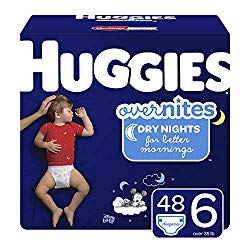 HUGGIES OverNites Diapers, Size 6, 48 Count, Overnight Diapers (Packaging May Vary)