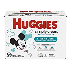 HUGGIES Simply Clean Baby Wipes, 9 Pack, 576 Sheets Total