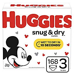 Huggies Snug & Dry Baby Diapers, Size 3, 168 Ct