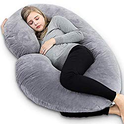 INSEN Pregnancy Pillow,Maternity Body Pillow with Velour Cover,C Shaped Body Pillow for Pregnant Women