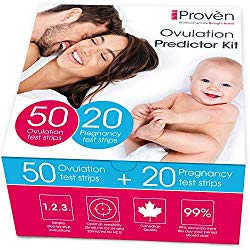 iProven Ovulation Predictor Kit – Ovulation Kit with 50 Ovulation Strips and 20 Pregnancy Tests – Early Pregnancy Detection – Easy Dip & Read Test Strips for Home Use – iProven FK-127A