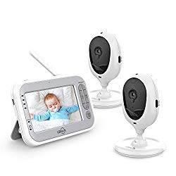 LBtech Video Baby Monitor with Two Cameras and 4.3″ LCD,Auto Night Vision,Two-Way Talkback,Temperature Detection,Power Saving/Vox,Zoom in,Support Multi Camera