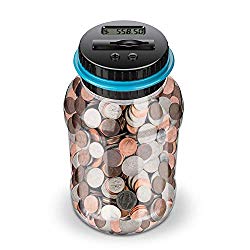 Lefree Digital Counting Money Jar,Big Piggy Bank,Piggy Bank for Kids,Piggy Bank Digital Counting Coin Bank,Money Saving Jar,Holds Over in 800,Powered by 2AAA Battery (Not Included)