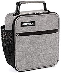 MAZFORCE Original Lunch Box Insulated Lunch Bag – Tough & Spacious Adult Lunchbox to Seize Your Day (Wolf Grey – Lunch Bags Designed in California for Men, Adults, Women)