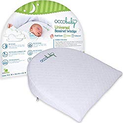 OCCObaby Universal Bassinet Wedge | Waterproof Layer & Handcrafted Cotton Removable Cover | 12-Degree Incline for Better Night’s Sleep