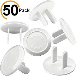 Outlet Covers Babyproofing 50-Pack by Wappa Baby | Safe & Secure Electric Plug Protectors | Sturdy Childproof Socket Covers for Home & Office | Easy Installation | Protect Toddlers & Babies | White