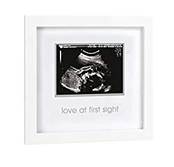 Pearhead Love at First Sight Sonogram Keepsake Frame, Baby Ultrasound Frame, Perfect Gift for Expecting Parents, White