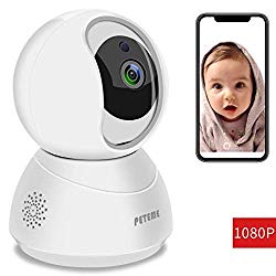 Peteme Baby Monitor 1080P FHD Home WiFi Security Camera Sound/Motion Detection with Night Vision 2-Way Audio Cloud Service Available Monitor Baby/Elder/Pet Compatible with iOS/Android