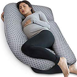 PharMeDoc Pregnancy Pillow, U-Shape Full Body Pillow and Maternity Support with Detachable Extension – Support for Back, Hips, Legs, Belly for Pregnant Women