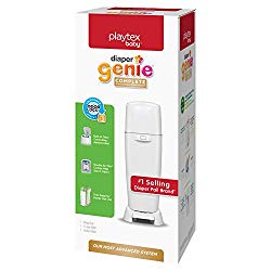 Playtex Diaper Genie Complete Diaper Pail, Fully Assembled, with Odor Lock Technology, Includes 1 Pail & 1 Refill, White