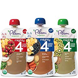 Plum Organics Mighty 4, Organic Toddler Food, Variety Pack, 4 Ounce (Pack of 18) (Packaging May Vary)