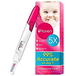 Pregnancy Test Early Detection – 5 Pregnancy Tests – One Step HCG Urine Pregnancy Test – Do It Yourself Home Pregnancy Tests – The Easy Way to Monitor Fertility – FMH-139 5-Pack – iProven (Pink)