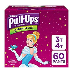 Pull-Ups Night-Time, 3T-4T (32-40 lb.), 60 Ct, Potty Training Pants for Girls, Disposable Potty Training Pants for Toddler Girls (Packaging May Vary)