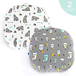 Stretchy-Newborn-Lounger-Cover -2 Pack Sung Fitted Removable Slipcover,Ultra Soft Breathable,Owl & Bear