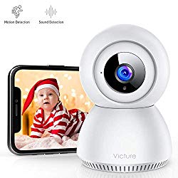 Victure 1080P FHD Baby Monitor with 2.4G WiFi Wireless IP Home Security Camera Indoor Surveillance Camera with Smart Sound Detection Motion Tracking Night Vision and 2-Way Audio for Baby/Elder/Pet