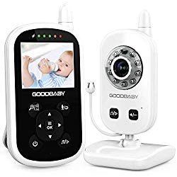 Video Baby Monitor with Camera and Audio – Auto Night Vision,Two-Way Talk, Temperature Monitor, VOX Mode, Lullabies, 960ft Range and Long Battery Life by GoodBaby UU24
