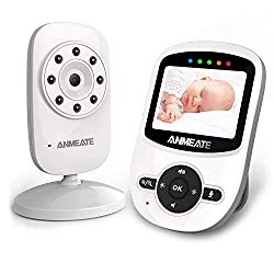 Video Baby Monitor with Digital Camera, ANMEATE Digital 2.4Ghz Wireless Video Monitor with Temperature Monitor, 960ft Transmission Range, 2-Way Talk, Night Vision, High Capacity Battery (1 Camera)
