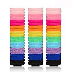 60 Pcs Baby Hair Ties for Toddlers Kids and Girls with 10 Cute Colors – Mini Seamless Elastic Hair Bands Small Ponytail Holder (Diameter 1.25Inch)