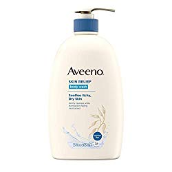 Aveeno Skin Relief Fragrance-Free Body Wash with Oat to Soothe Dry Itchy Skin, Gentle, Soap-Free & Dye-Free for Sensitive Skin, 33 fl. oz