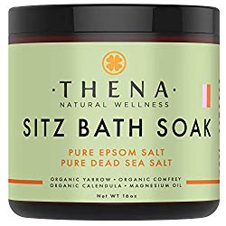 Best Organic Sitz Bath Soak For Postpartum Care Recovery & Natural Hemorrhoid Treatment, Soothes Relieves Pain Reduces Discomfort, 100% Pure Epsom & Dead Sea Salts Witch Hazel Lavender Essential Oil