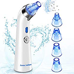 Blackhead Remover Vacuum – June Julien Facial Pore Cleanser Electric Acne Comedone Extractor Kit USB Rechargeable Blackhead Suction Tool with LED Display for Facial Skin(Blue)