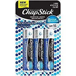 ChapStick Lip Moisturizer and Skin Protectant (Original Flavor, 1 Blister 3 Count) Lip Balm Tube, Sunscreen, SPF 15, 3 Count (Pack of 1)