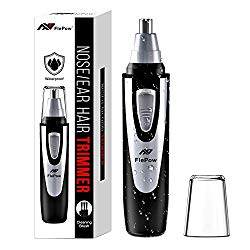 Ear and Nose Hair Trimmer Clipper – 2019 Professional Painless Eyebrow and Facial Hair Trimmer for Men and Women, Battery-Operated, IPX7 Waterproof Dual Edge Blades for Easy Cleansing(Black)
