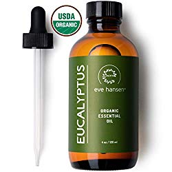 Eve Hansen USDA Certified Organic Eucalyptus Essential Oil 4oz | Topical and Aromatherapy Essential Oil | Organic Eucalyptus Oil for Mucus Relief, Nausea Relief and Stress Relief Essential Oil