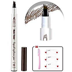 Eyebrow Tattoo Pen,Tat Brow Microblading Eyebrow Pencil Waterproof Microblade Brow Pen Make Up with a Micro-Fork Tip Applicator Creates Natural Looking Brows Effortlessly and Stays on All Day